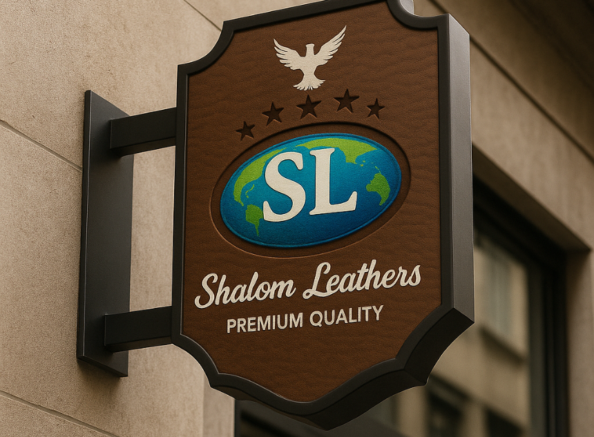 Shalom Leathers Wall Signature